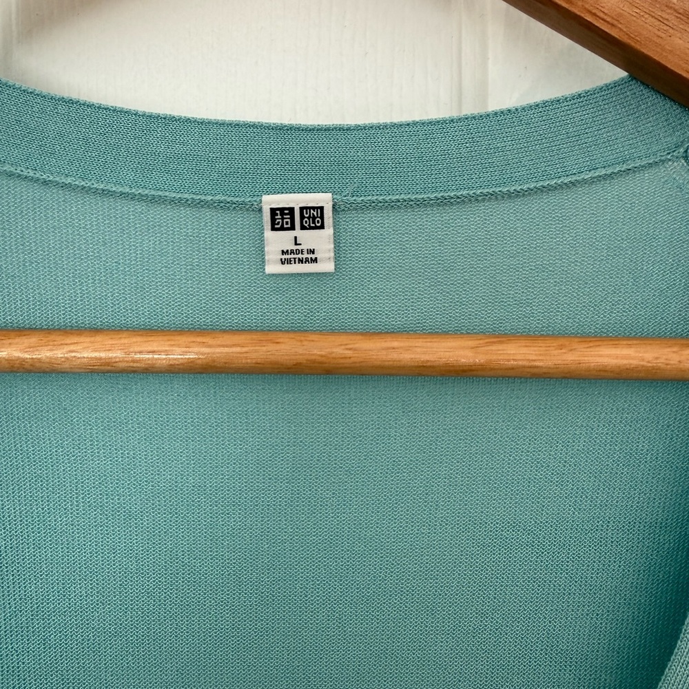 Uniqlo | Long Sleeve V-neck Cardigan | Size Large | Aqua - Picture 3 of 7